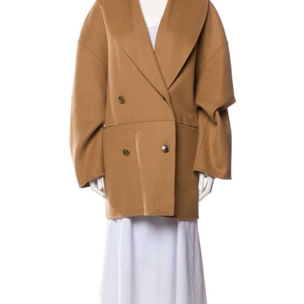 Women's Tan Double-Breasted Coat